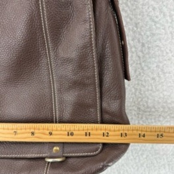 PLINIO VISONA Brown Leather Shoulder Bag Made in Italy Authentic Designer - Picture 3 of 9